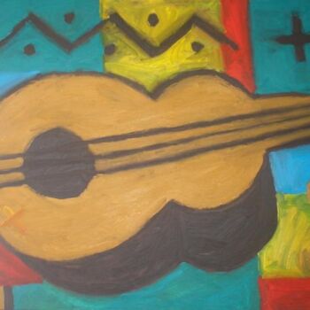 Painting titled "guitare" by Andy Pilgrimm, Original Artwork