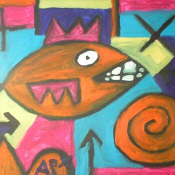 Painting titled "poisson" by Andy Pilgrimm, Original Artwork