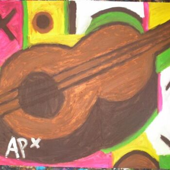 Painting titled "guitare" by Andy Pilgrimm, Original Artwork