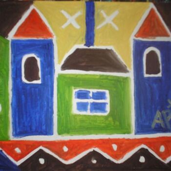 Painting titled "maison" by Andy Pilgrimm, Original Artwork