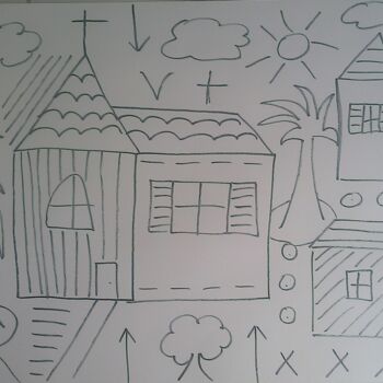 Drawing titled "maisons9.jpg" by Andy Pilgrimm, Original Artwork