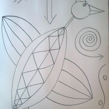 Drawing titled "oiseau24.jpg" by Andy Pilgrimm, Original Artwork, Marker