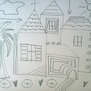 Drawing titled "maisons16.jpg" by Andy Pilgrimm, Original Artwork, Marker