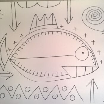 Desenho intitulada "poisson18.jpg" por Andy Pilgrimm, Obras de arte originais, Marcador