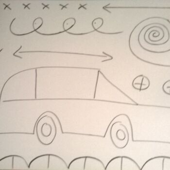 Drawing titled "voiture26.jpg" by Andy Pilgrimm, Original Artwork, Marker