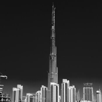 「Burj Khalifa Dubai」というタイトルの写真撮影 Andy Ridderによって, オリジナルのアートワーク, デジタル アルミニウムにマウント