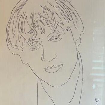 Tekening getiteld "Portrait Gérard DEP…" door Andy Warhol, Origineel Kunstwerk