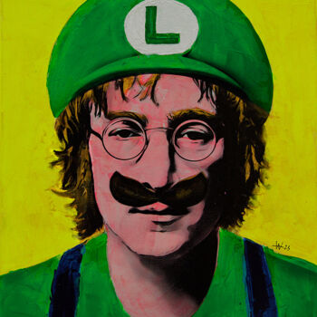 Painting titled "LENNON'S MANSION IV" by Andy Wario, Original Artwork, Acrylic