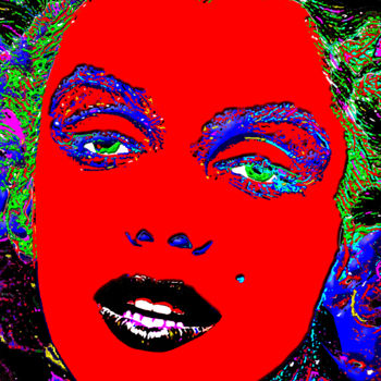 Artes digitais intitulada "Red Monroe." por Andy Za, Obras de arte originais, Trabalho Digital 2D