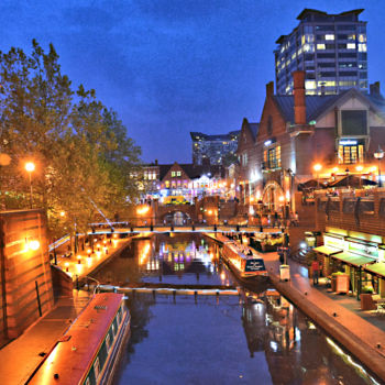 Photography titled "night canal" by Andy Stevenson, Original Artwork