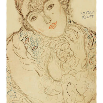 Printmaking titled "Gustav Klimt - Port…" by Andrew Sullivan, Original Artwork, Lithography