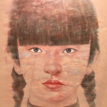 Painting titled "Studious Girl" by Anek Natenoi, Original Artwork, Acrylic