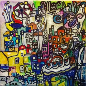 Painting titled "by Alladin tale" by Anel Gur, Original Artwork, Marker