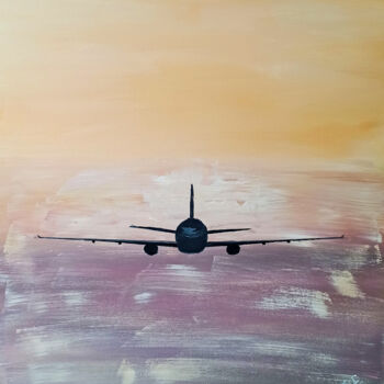 Pintura titulada "Plane" por Anelia Shikova, Obra de arte original, Acrílico Montado en Bastidor de camilla de madera