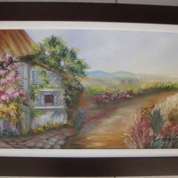 Painting titled "Casa de campo" by Anelise Sabino, Original Artwork, Oil
