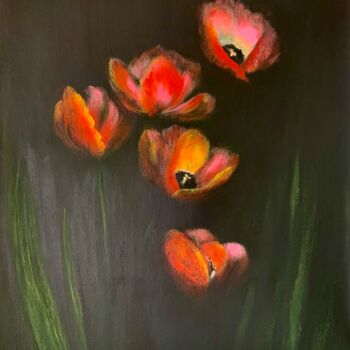 "Tulips surrounded b…" başlıklı Tablo Anet Verdonk tarafından, Orijinal sanat, Petrol