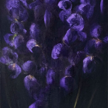 Painting titled "Irises" by Anet Verdonk, Original Artwork, Oil