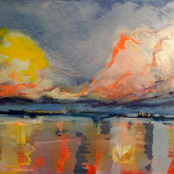 Painting titled "Sonnenuntergang in…" by Anette Kraemer, Original Artwork, Acrylic