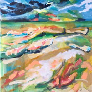 Malerei mit dem Titel "Gardasee, Jamaicabe…" von Anette Kraemer, Original-Kunstwerk, Acryl