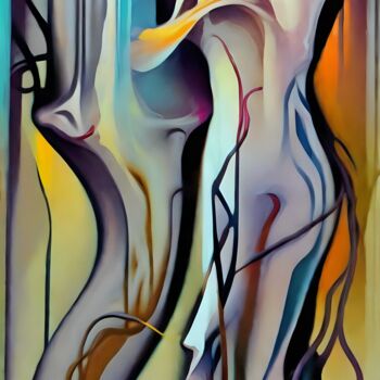 Картина под названием "Abstract with  colo…" - Anna Grochowska, Подлинное произведение искусства, Акрил