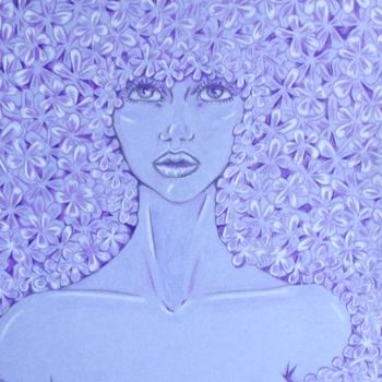 Drawing titled "Violette" by Angamaya, Original Artwork