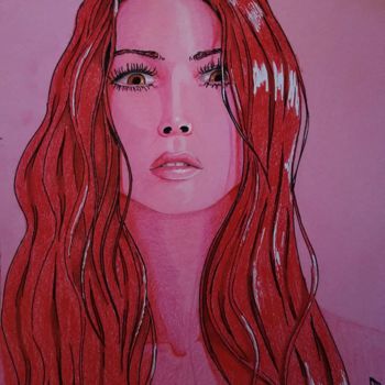 Рисунок под названием "portrait rose" - Angamaya, Подлинное произведение искусства