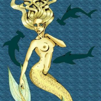 Digitale Kunst getiteld "sirene" door Angamaya, Origineel Kunstwerk