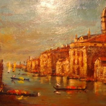 Painting titled "VENISE" by Jacques Vigilante, Original Artwork, Oil