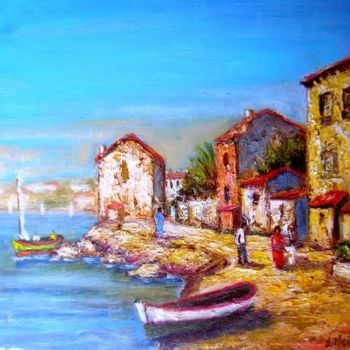 Painting titled "martigues" by Jacques Vigilante, Original Artwork