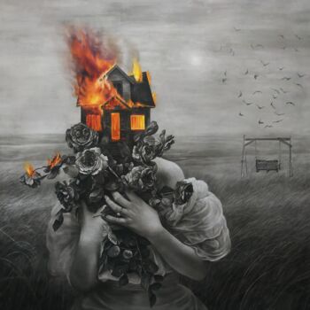 Рисунок под названием "" La Tempestad"" - Angel Leon, Подлинное произведение искусства, Древесный уголь