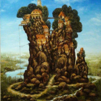 Schilderij getiteld "Семья" door Anzhelika Iagodina, Origineel Kunstwerk, Olie