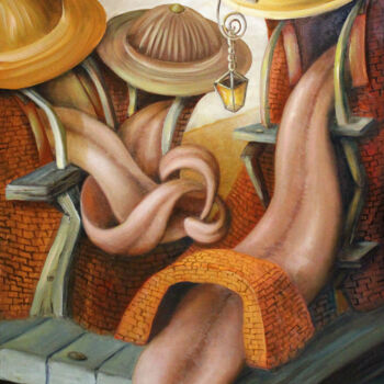 Ζωγραφική με τίτλο "Сплнтни" από Анжелика Ягодина, Αυθεντικά έργα τέχνης, Λάδι Τοποθετήθηκε στο Ξύλινο φορείο σκελετό