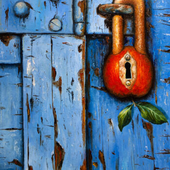Картина под названием "Пандемия 1" - Анжелика Ягодина, Подлинное произведение искусства, Масло Установлен на Деревянная пане…