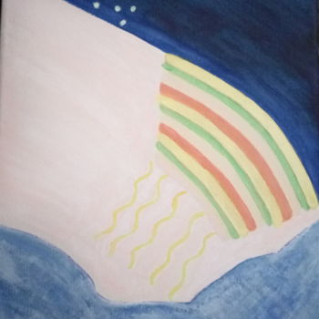 Schilderij getiteld "Entre ciel et mer" door Luzangel, Origineel Kunstwerk, Acryl