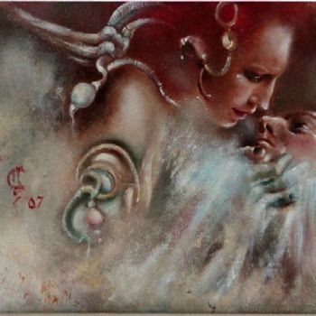 Peinture intitulée "La Furie des eaux" par Angela Cucuzza, Œuvre d'art originale, Huile
