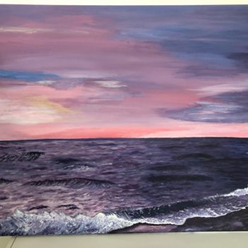 Картина под названием "Purple Sea" - Angela Geire, Подлинное произведение искусства, Акрил
