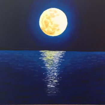 Картина под названием "Midnight Moon" - Angela Geire, Подлинное произведение искусства, Акрил