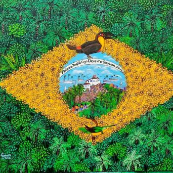 Pittura intitolato "Feliz da Nação, cuj…" da Angela Gomes, Opera d'arte originale, Acrilico