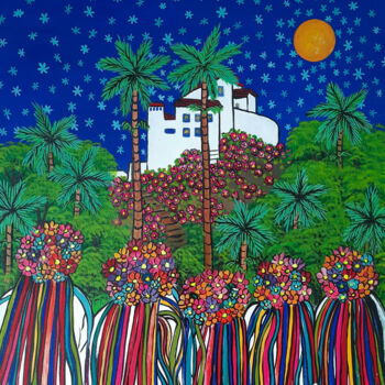 Malerei mit dem Titel "Ticumbi no Convento…" von Angela Gomes, Original-Kunstwerk, Acryl