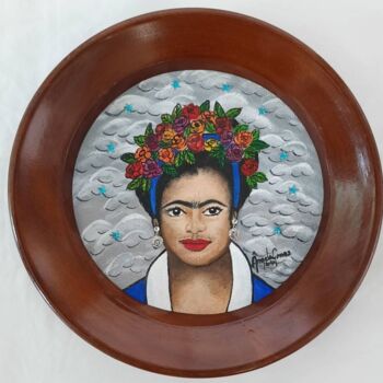 Painting titled "Fridinha Kahlo" by Angela Gomes, Original Artwork, Acrylic