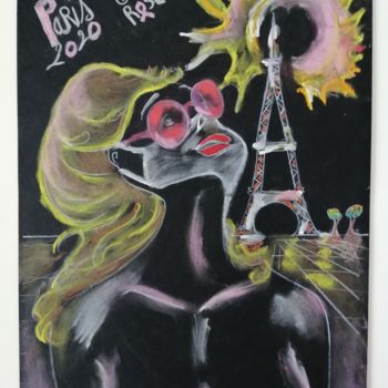 Disegno intitolato "Octobre rose" da Angie S, Opera d'arte originale, Pastello