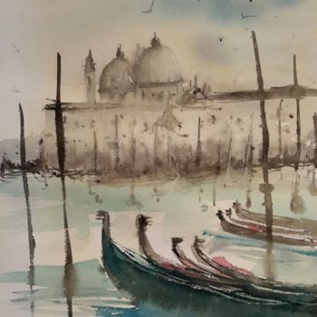 Painting titled "Venezia" by Angela, Original Artwork, Watercolor