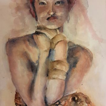 Painting titled "Sensuality" by Angela, Original Artwork, Watercolor