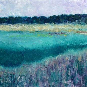 Painting titled "Normandie" by Angela Sommer, Original Artwork, Oil Mounted on Wood Stretcher frame