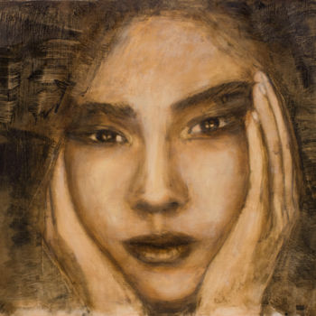 Malarstwo zatytułowany „Female portrait stu…” autorstwa Angela Suto, Oryginalna praca, Olej
