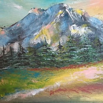 Painting titled "Carpathian mountain" by Dr.Angela Haq, Original Artwork, Acrylic