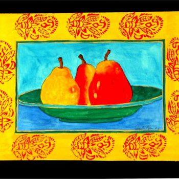 Painting titled "Pear Triplets" by Angela Nori, Original Artwork