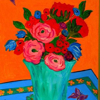 Painting titled "Birthday Bouquet Da…" by Angela Nori, Original Artwork
