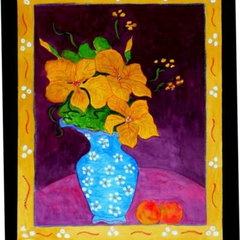Painting titled " Yellow Flowers in…" by Angela Nori, Original Artwork