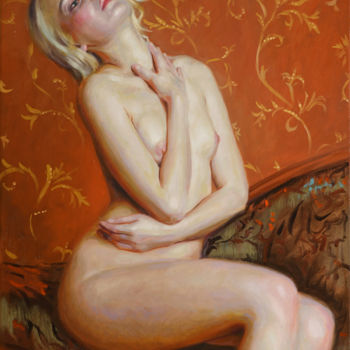 Painting titled "NUDE" by Angel Cayuela, Original Artwork, Oil